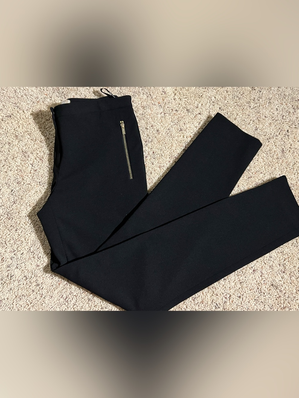 Calvin Klein Black Skinny dress pants with gold detail